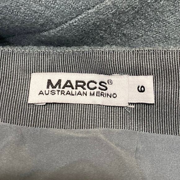 MARCS Women's Gray 100% Wool High Waisted Zip Flare A Line Mini Skirt Size 6 - Picture 4 of 5